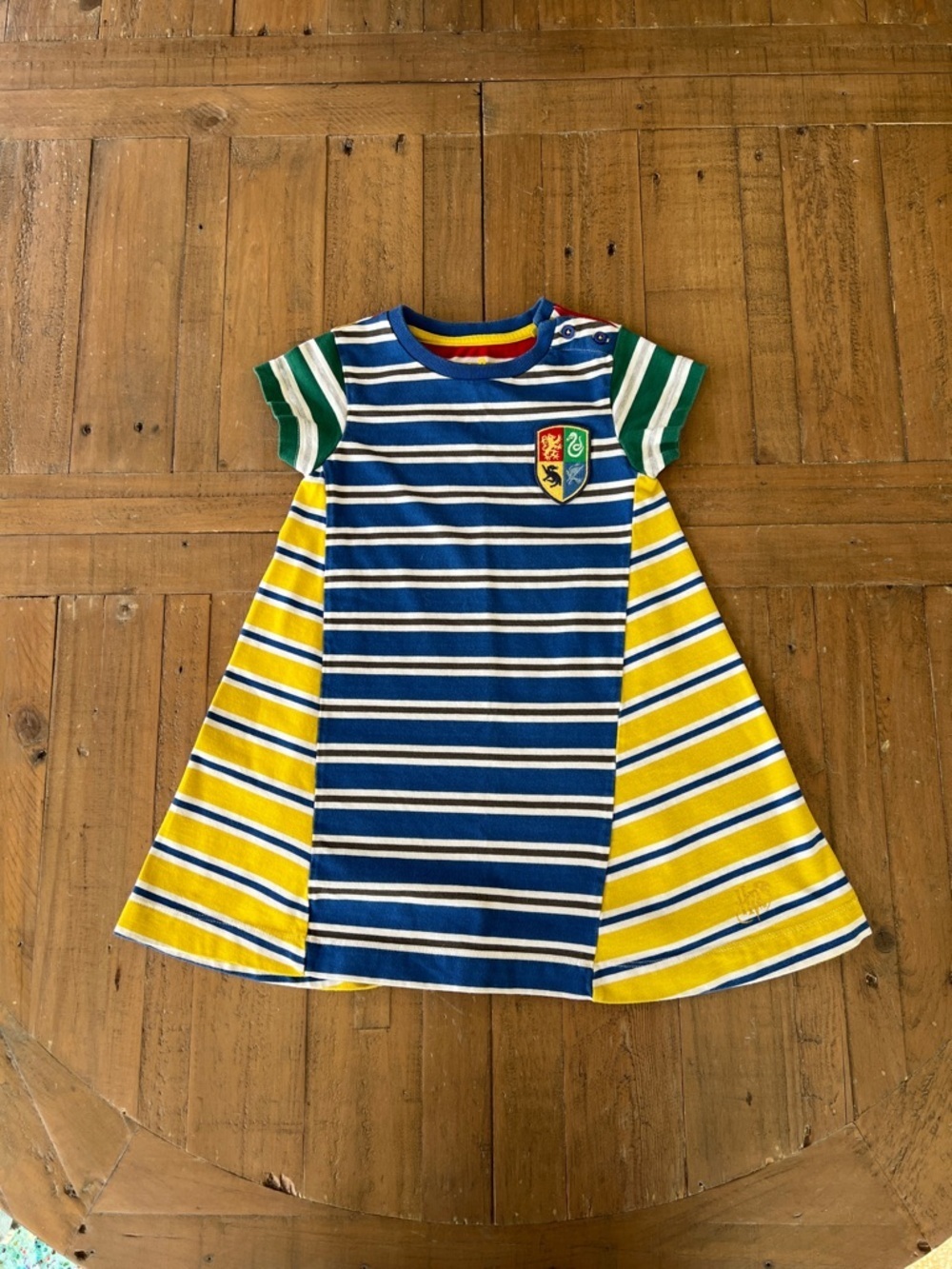 Mini Boden Harry Potter colorful stripe short sleeve shift dress 3-4 years